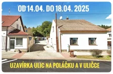Pokládka kabelů nízkého napětí od 14.04. do 18.04. 2025 (V Uličce, Na Poláčku – část ulice)
