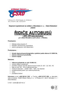 Volné pracovní místo řidiče autobusu