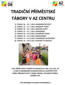 Tradiční příměstské tábory v AZ Centru