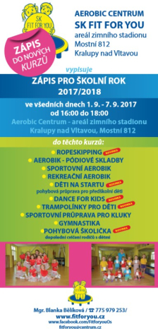 Nábor dětí na cvičení v SK FIT FOR YOU