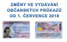 Změny ve vydávání občanských průkazů od 1. července 2018