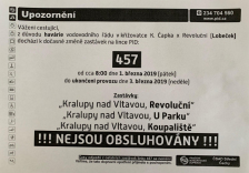DOČASNÁ ZMĚNA ZASTÁVEK NA LINCE PID: 457  
