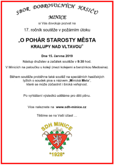 O pohár starosty města - soutěž v požárním útoku