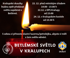 Betlémské světlo v Kralupech