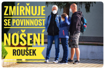 Od 25. 5. 2020 se zmírňuje povinnost nošení roušek na veřejnosti
