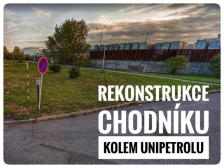 Rekonstrukce chodníku kolem Unipetrolu