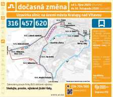 Další etapa uzavírek v Kralupech - od 1. 10. 2020