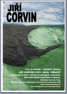 Pozvánka na výstavu obrazů Jiřího Corvina