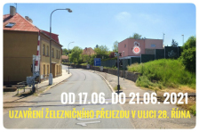 Uzavření železničního přejezdu v ulici 28. října od 17.06. do 21.06. 2021