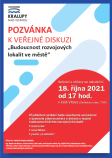 Pozvánka k veřejné diskuzi - Budoucnost rozvojových lokalit ve městě