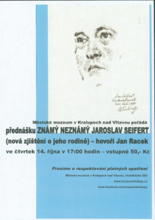 Přednáška o Jaroslavu Seifertovi