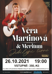 Pozvánka na koncert Věry Martinové (26. 10. 2021)