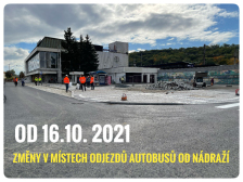 Změny v místech odjezdů autobusů u vlakového nádraží