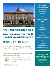 Den otevřených dveří ZŠ Komenského