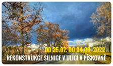 Rekonstrukce komunikace v ulici V Pískovně (od 25.07. do 04.08. 2022)