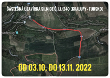 Částečná uzavírka silnice č. II/240 (Kralupy – Tursko) a objízdné trasy autobusů