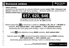 Dopravní opatření pro linky 617, 620 a 646 v důsledku částečného uzavření Masarykova mostu (od 03.10. do 27.10. 2022)