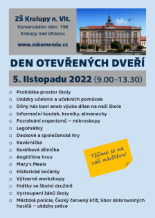 Den otevřených dveří ZŠ Komenského (05.11. 2022)
