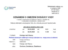 Oznámení o přerušení dodávek pitné vody (02.05. 2023)