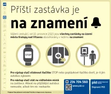 PID | Rozšíření zastávek na znamení od 10.12. 2023