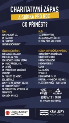 Kralupští florbalisté a Charita Kralupy pořádají charitativní zápas