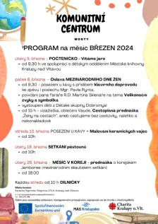 Komunitní centrum Mosty - program na měsíc březen 2024