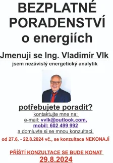 Poradenství o energiích - další konzultační den až 29.08. 2024