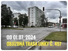 Objízdná trasa autobusové linky č. 457 od 01.07. do 24.10. 2024