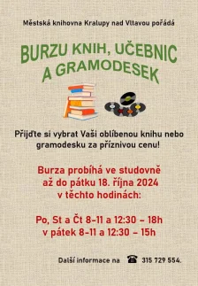 Burza knih, učebnic a gramodesek v městské knihovně