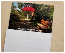 Magnetka s bločkem k prodeji na Infocentru MěÚ