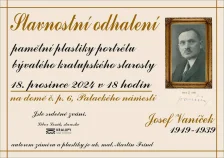 Slavnostní odhalení pamětní plastiky Josefa Vaníčka<br>