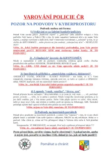 Pozor na podvody v kyberprostoru!