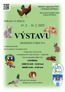 Pozvánka na výstavu drobného zvířectva (15. - 16.02. 2025)