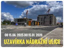 Uzavírka Nádražní ulice od 15.06. 2025 do 15.01. 2026