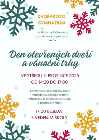 Den otevřených dveří Dvořákova gymnázia