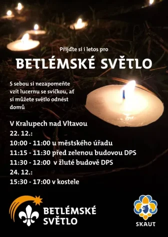 Betlémské světlo v Kralupech nad Vltavou