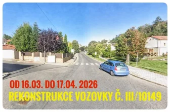 Oznámení o rekonstrukci silnice č. III/10149 v Kralupech nad Vltavou (od 16.03. - 17.04. 2026)