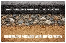Rekonstrukce silnice III/10149 Kralupy nad Vltavou – Nelahozeves: informace k pokládce asfaltových vrstev