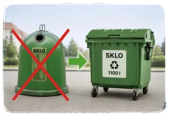 Výměna nádob na sběr skla