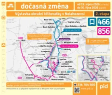 Změny v provozu linek PID kvůli výstavbě okružní křižovatky v Nelahozevsi