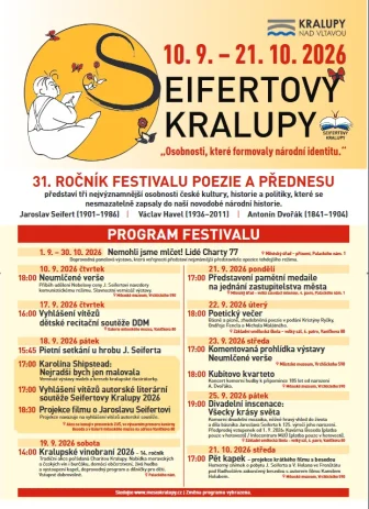 Seifertovy Kralupy 2026 - program festivalu